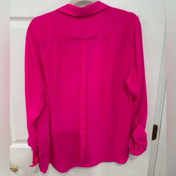 Women's Pink Button-Up Blouse - Picture 2 of 4